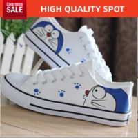 CODna68138 .❤?Ready Stock? sut wanita kasut style perempuan kasut style korea Doraemon Low Bantuan Kasut Wanita Flat Personality Flat Card Card Lazy Kasual Pelajar Doodle Canvas Shoes