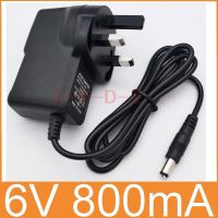 1PCS 6V800mA AC 100V-240V Converter Adapter DC 6V 0.8A Power Supply 800mA UK 3 Plug DC 5.5mm x 2.1mm