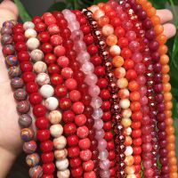 【CC】☋  Coral Jades Agates Beads Loose Stone Jewelry Making Diy 15 4 6 8 10 12mm