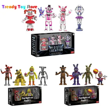 5pcs Hot Sell Five Night At Freddy Anime Fnaf Bear Free Assembly Action  Figure Pvc Model Freddy Toys For Children