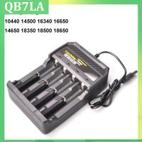 4 Slots USB Ports 14500 16340 18350 18650 Li-ion Battery Charger Charging Adapter Independent Lithium-ion Charging Plug QB7LA