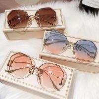 2023 Fashion Gradient Sunglasses Women Brand Design Vintage Pilot Retro Shades Cutting Lens Gradient Sun Glasses Female UV400