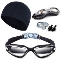 【health】 High Definition Swimming Goggles And Cap Set Waterproof And Anti-Fog The Lens Is Coated To Not Leak And Universal For Men And Women.