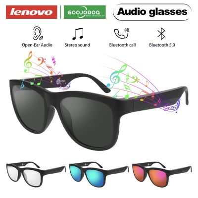 GOOJODOQ แว่นตาสมาร์ทไร้สาย Bluetooth 5.0 แว่นตากันแดดกีฬากลางแจ้งแบบแฮนด์ฟรีโทรเพลงแว่นตาป้องกันสีฟ้า