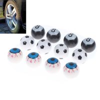 【CW】 4Pcs Car Tyre Tires Stem Caps Football eyeball Antirust Core Motorcycle Air Dust Covers