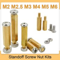 M2 M2.5 M3 M4 M5 M6 Brass Hex Standoff PCB Support Screw Bolt Nut Set Board Rack Stud Hexagon Motherboard Column Pillars Spacers Colanders Food Strain