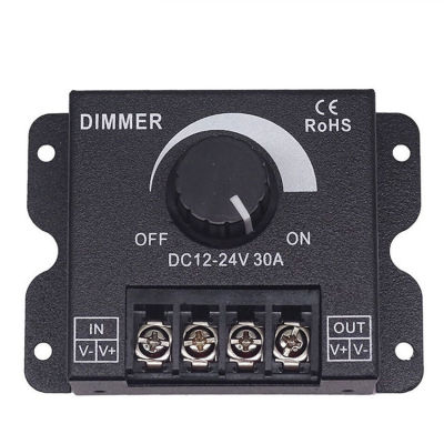 DC 12V 24V LED Dimmer Switch 30A 360W ตัวควบคุมแรงดันไฟฟ้าปรับได้สำหรับ LED Strip Light โคมไฟ LED Dimming Dimmers
