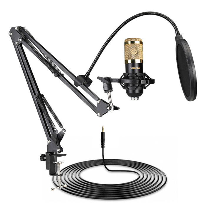 vxmba Podcast Live Broadcast Equipment Professional Condenser Microphone MIC  BM-800 Microfone with V8 Sound Card Arm Stand Studio Mic Music Recording  Equipment for Studio Recording and Broadcasting 