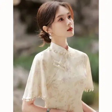 Chinese style spring and summer improved cheongsam dress long