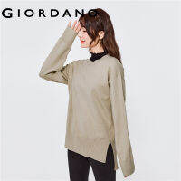 Giordanoผู้หญิง สีทึบหน้าสั้นหลังยาวหลวมวางไหล่เสื้อสวมหัว Free Shipping 13352854