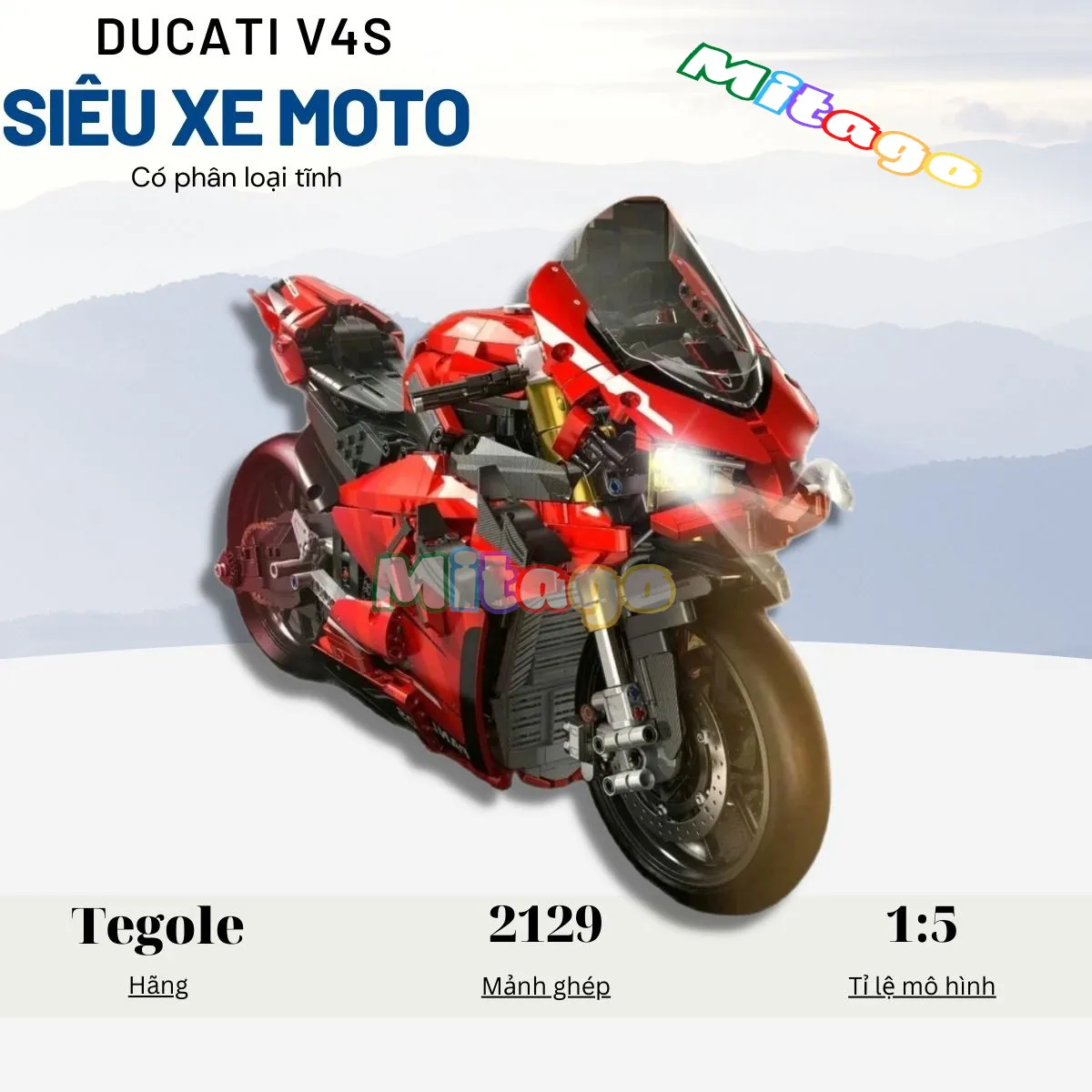 Mô Hình LEGO Technic 42107  Siêu Mô Tô Ducati Panigale V4 R LEGO 42107  Ducati Panigale