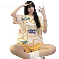 ฤดูร้อนชุดนอน Kawaii สาวหญิงสาวการ์ตูนชุดนอนชุดชุดนอน F Emme ชุดนอนหญิง Loungewear Pijama Mujer Homewear