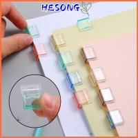 HESONG 20PCS อุปกรณ์การเรียนสำหรับโรงเรียน สำหรับนักเรียน โปร่งใสโปร่งใส สร้างสรรค์และสร้างสรรค์ มัลติฟังก์ชั่นการใช้งาน ที่หนีบยึดแฟ้ม แฟ้มกระดาษสำหรับทดสอบ คลิปแบบกด คลิปกระดาษจดหมาย คลิปมุมมุม