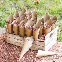 Wood Grain Confetti Cone Holder Rose Dried Flower Petal Wedding Decor For Weddings Decor Village Wedding Party Decor Confetti Tapestries Hangings