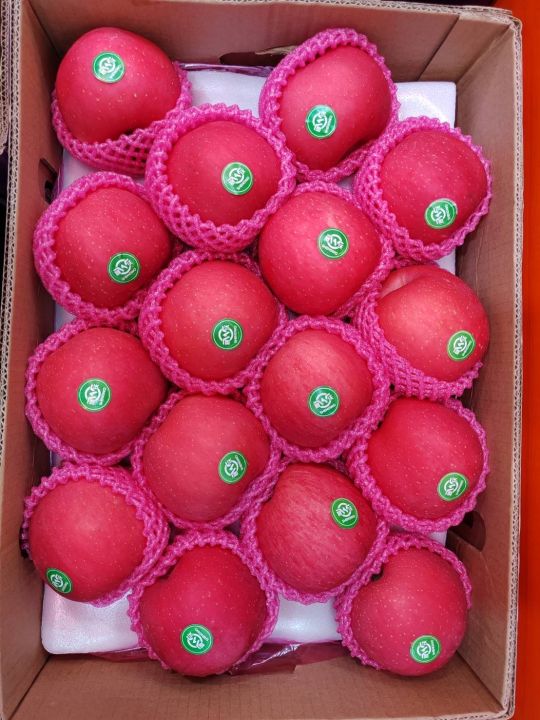 แอปเปิ้ล-ฟูจิ-fresh-apples-24-28-32-ลูก-ลัง-กล่องเขียว-นำเข้าจากจีน