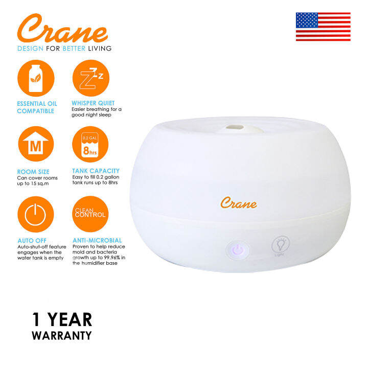 Crane 2in1 Personal Cool Mist Humidifier With Diffuser for Cough