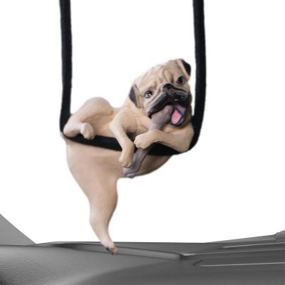 Swing Car Pendant Dog Swinging Bulldog Car Rear View Mirror Cute Animal Dog Rearview Mirror Charms For Men And Women Car