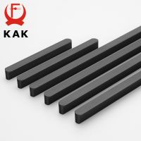 KAK American Style Black Cabinet Handles Aluminum Alloy Kitchen Cupboard Pulls Drawer Knobs Long Furniture Handle Hardware Door Hardware Locks