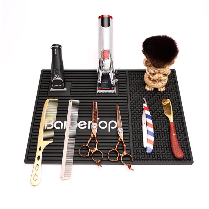 Barber's Anti Slip Tool Pad Barber Shop desktop Scissor Silicone Pad
