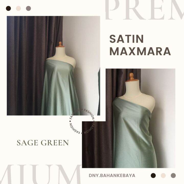 Kain Furing Satin Sateen Silk Maxmara Premium Warna Hijau Sage Green Lazada Indonesia