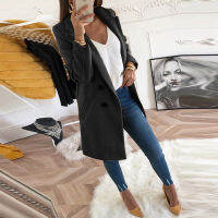 New Women Coat Winter Slim Long Sleeve Turn-Down Collar Autumn Blends Jacket Office Lady Long Wool Coat GV782