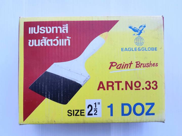 ลดราคาล้างสต็อก-แปรงทาสี-ขนสัตว์แท้-no-33-โปร-1-แถม-1-โหล-ขนาด-2-1-2-นิ้ว-ของไม่ผ่านqc-ขอคนรับได้-ของมีตำหน-ขอคนรับได้ค่ะ