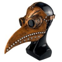 Latex Plague Doctor หน้ากาก Steam Punks ฮาโลวีนคอสเพลย์ยุคกลาง Black Death Mask Carnival Party Steampunk Masquerade Prop