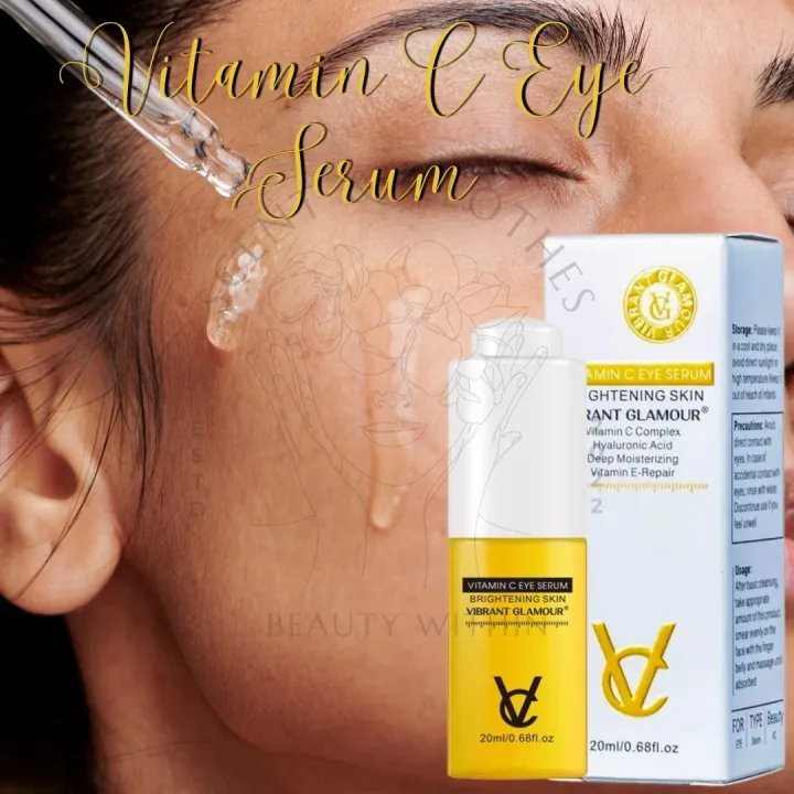TOP SALE!! Natural Vitamin C Eye Serum Skin Whitening Remove Dark