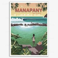 Carteles De Viaje Vintage De La Isla De Reunión Francesa,Pinturas En Lienzo,imágenes Artísticas ผนัง Modulares Para Decoración Del Hogar De La Sala De Estar ผ้าใบพิมพ์1ชิ้นภายในกรอบหรือไร้กรอบ (ขนาดของภาพสามารถปรับแต่งได้)