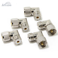 UHF PL-259ชายกับ UHF SO239หญิง L รูปร่างมุมขวา90องศา RF Coaxial Adapter Connector สำหรับ CB Ham วิทยุเสาอากาศ5-Pack