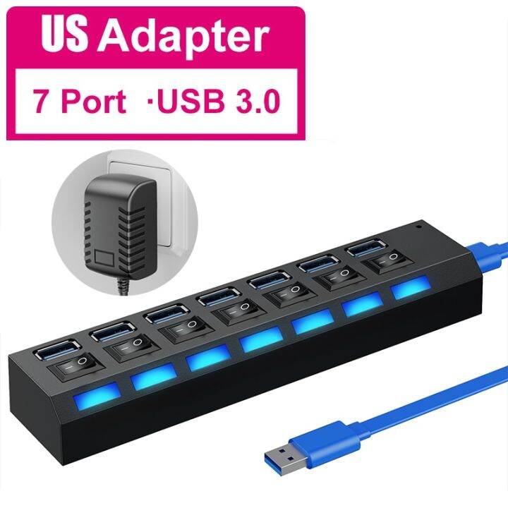 usb-hub-3-0ตัวแยก-usb-hub-หลายพอร์ตฮับยูเอสบีหลายทาง3-0-hab-power-adapter-extensor-อุปกรณ์คอมพิวเตอร์สวิตช์-usb-สำหรับบ้าน