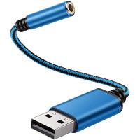 USB to 3.5mm Headphone Jack Audio Adapter,External Stereo Sound Card for PC, Laptop, for PS4,for Mac Etc (0.6 Feet)