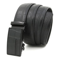 New Version Casual Mens Automatic Belt Quality Microfiber Fashion Trend Simple Design Soft Leather Stone Pattern Business Belt