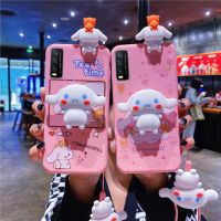 สุนัข Cinnamoroll เคสโทรศัพท์สำหรับ VIVO Y22 Y22S Y16 Y35 2022 Y20 Y20i Y12s Y20s Y12 Y12i Y15 Y17 Y11 Y1906 Y51 2020 Y31 Y51A Y50 Y30 Y30i Y91C Y1s Y3s Y21 Y21s Y33s Y15s Y15A สายคล้องแบบมีเคสวงเล็บนุ่มปลอกซิลิโคน