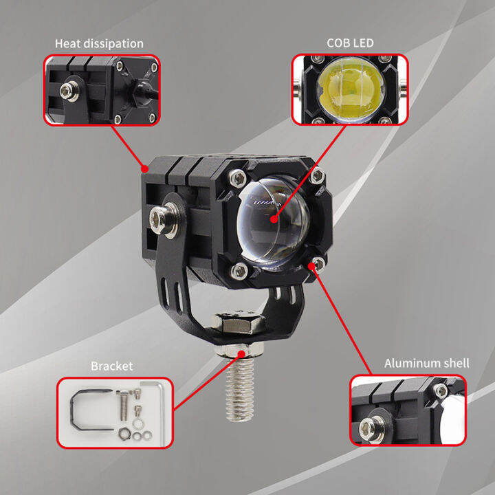 รถจักรยานยนต์-led-ไฟหน้าสปอตไลท์ขับรถไฟเสริมไฟตัดหมอกไฟ-led-สำหรับรถจักรยานยนต์-super-bright-ไฟตัดหมอก12v