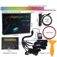 5/ 2 in 1 RGB Symphony Car Ambient Lights Universal Interior Acrylic LED Strip Light With Wireless APP Car Ambient Lighting Kits