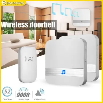 Wireless Doorbell Waterproof Mini House Door Bell Kit 900ft Range With 38  Ringtones & 4 Level Adjust-Able Volume Battery Powered 