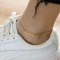 Personalized Name Anklet and Year Anklets Gold Color Customized Nameplate Bracelets For Couple Stainless Steel Jewelry