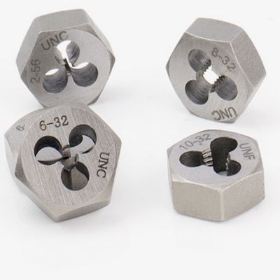 Free Shipping 9Sicr Made Manual Hexagonal UN/UNC/UNF/UNS Standard Die 3 48/6 32/8 36/10 32/12 24 for Metal Workpieces Threading
