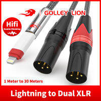 GOLLEY LION I-Phone ไปยังพอร์ต XLR ตัวผู้ Pro สายเคเบิ้ล Breakout Cable I-Phone ไปยัง2 XLR ตัวผู้ Y Splitter สายไมโครโฟน