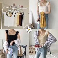 เสื้อกล้ามไหมพรม ??พร้อมส่ง??สายเดี่ยวคอเหลี่ยม เสื้อกล้ามBECUTIEGIRL