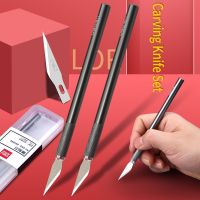 【YF】 Deli Non-Slip Metal Scalpel Tools Kit Cutter Engraving Craft knives  10pcs Blades Mobile Repair Hand