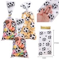 Soccer Treat Bags Gift Bags Soccer Party Favors Bag Heat Sealable Treat Candy Bags Soccer Cellophane Bag with Gold Twist Ties