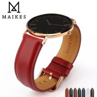 2023 ๑✜✺ MAIKES Gelang Ganti Kulit Asli Tali Jam Tangan Wanita Merah Trendi 12/13/14/16/17/18/19/20 untuk Tali Jam Tangan Tali Wanita