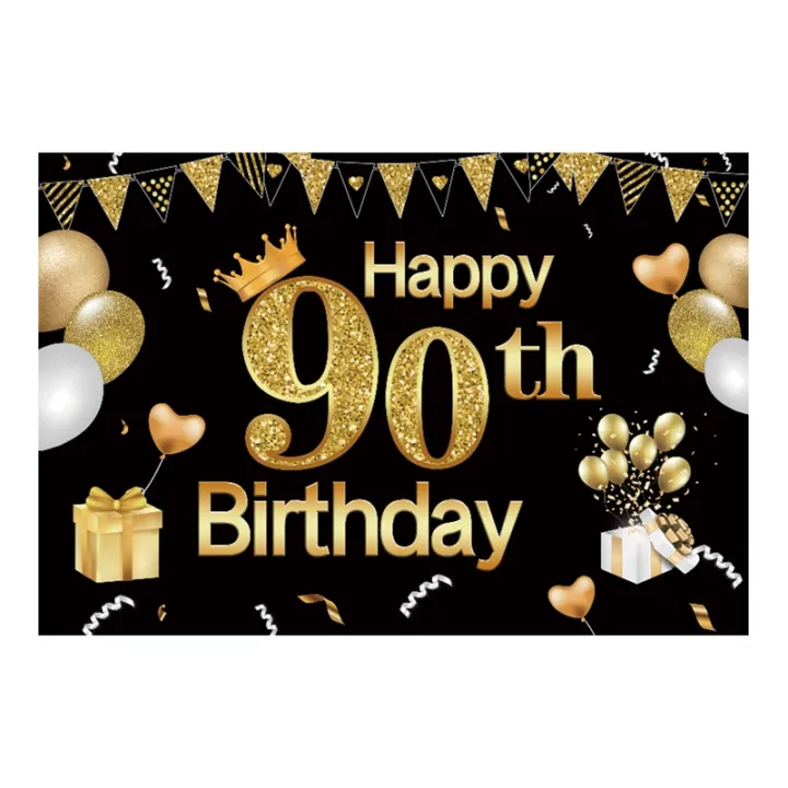 Wenfeng6939 40th Birthday Black Gold Party Decoration, Extra Large Fabric  Black Gold Sign Poster For 50th 60th 70th Anniversary Photo Booth Backdrop  Background Banner, 50th Birthday Party Supplies | Lazada PH