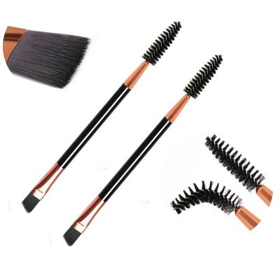 Eyebrow Eyeliner Brush Spoolie Brush and Angled Brow Brush Eyelash Brush Professional Double Head Eyes Makeup Tools 1PCS Makeup Brushes Sets