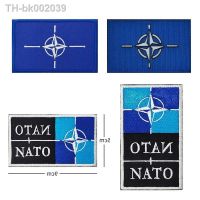 ﺴ OTAN NATO Flag Armband Embroideried Velcros Patches for Clothes Backpack Military Tactical Badge Reflective Cloth Sticker