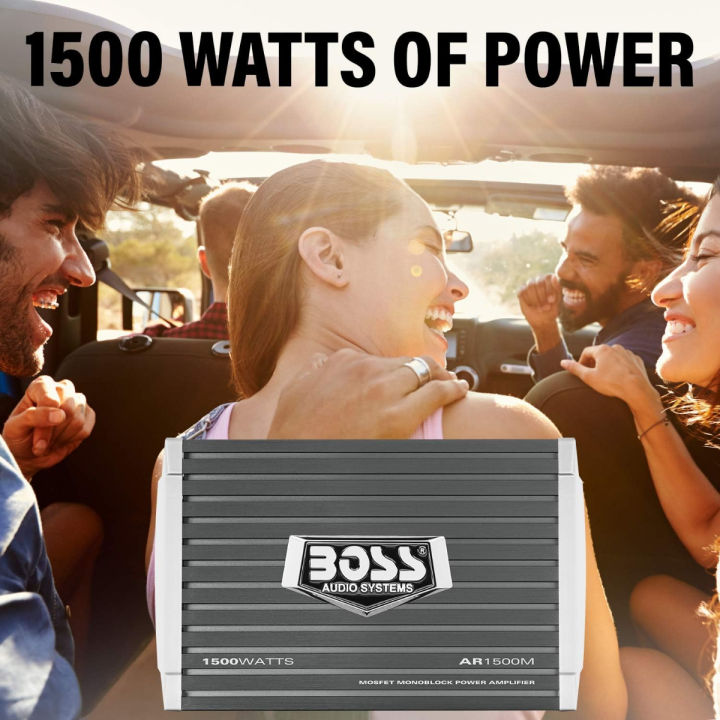 boss-audio-systems-ar1500mk-car-amplifier-and-8-gauge-wiring-kit-1500-watts-max-power-2-4-ohm-stable-class-ab-monoblock-mosfet-power-supply-remote-subwoofer-control-1500-watt-monoblock-with-install-ki