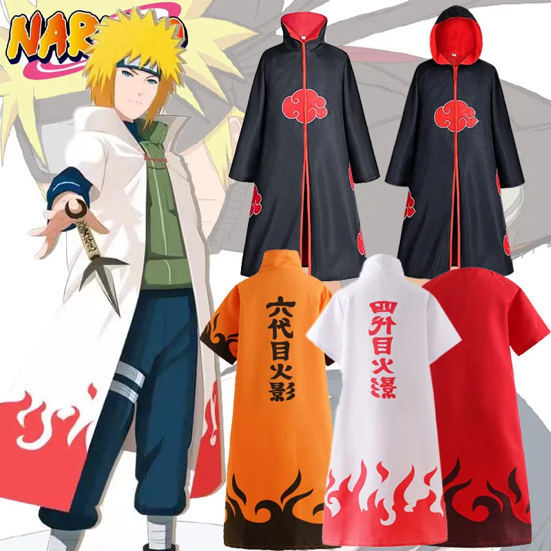 Naruto Shippuden Akatsuki 4thLeaf Hokage Robe Cloak Coat Anime Cosplay  Costume S