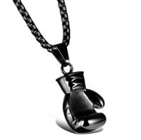 Black/Steel / Gold Color Fashion Mini Boxing Glove Necklace Boxing Jewelry Stainless Steel Cool Pendant For Men Boys Gift